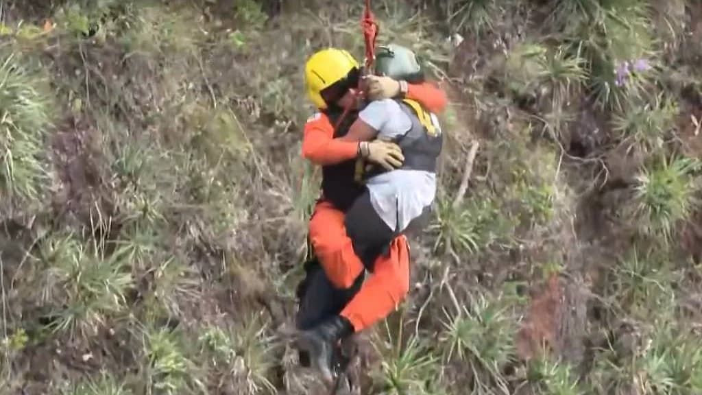 Mulher jogada de penhasco por ex-marido se agarra em arbusto e é resgatada com vida